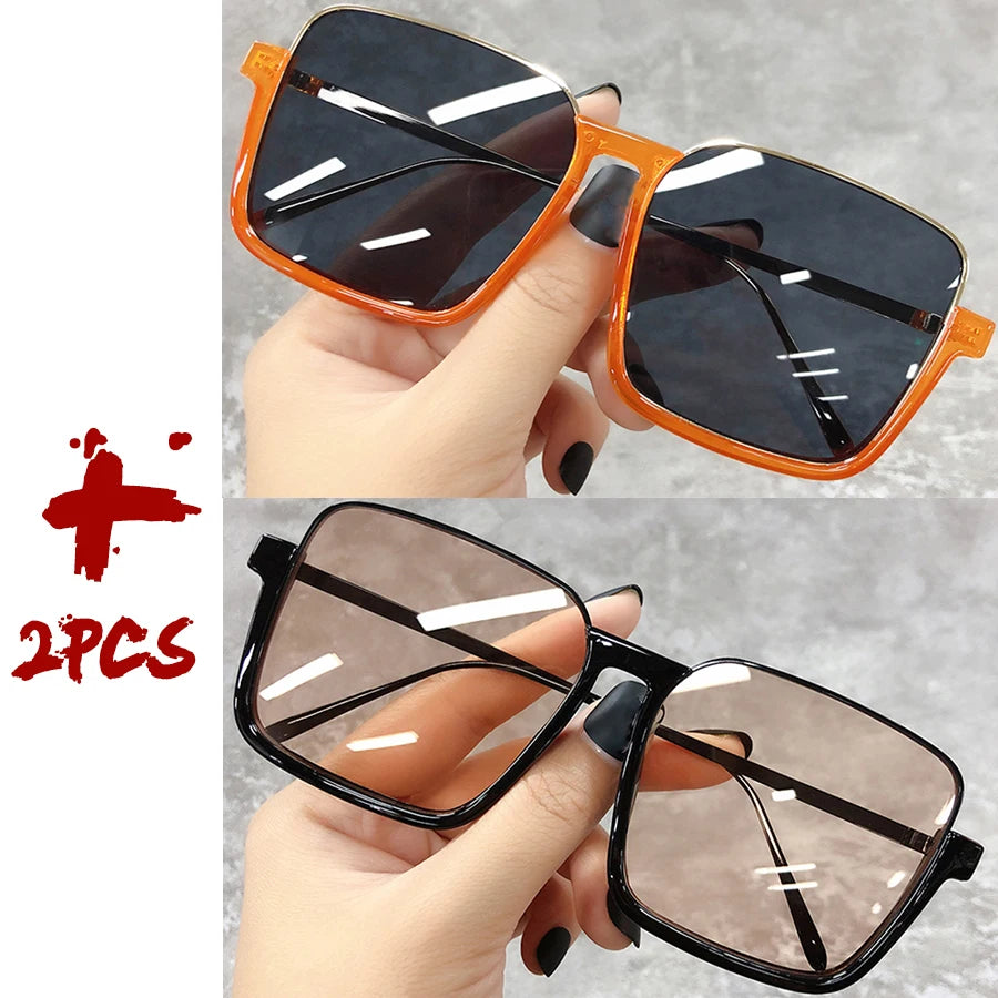 2025 Big Square Frame Travel Sunglasses - Luxury Gradient Unisex UV400