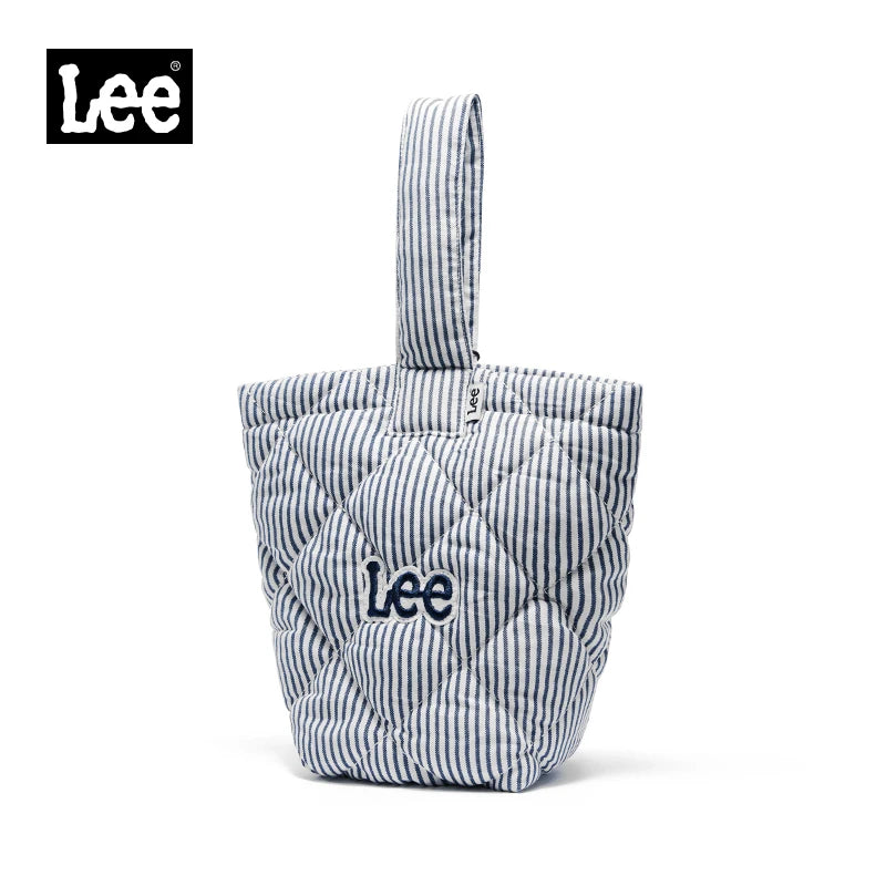 LEE Ladies Cute Design Puffer Bag Casual Soft Small Pink White Quilted Handbag Women Korean Style Down-filled Phone Bucket Bag