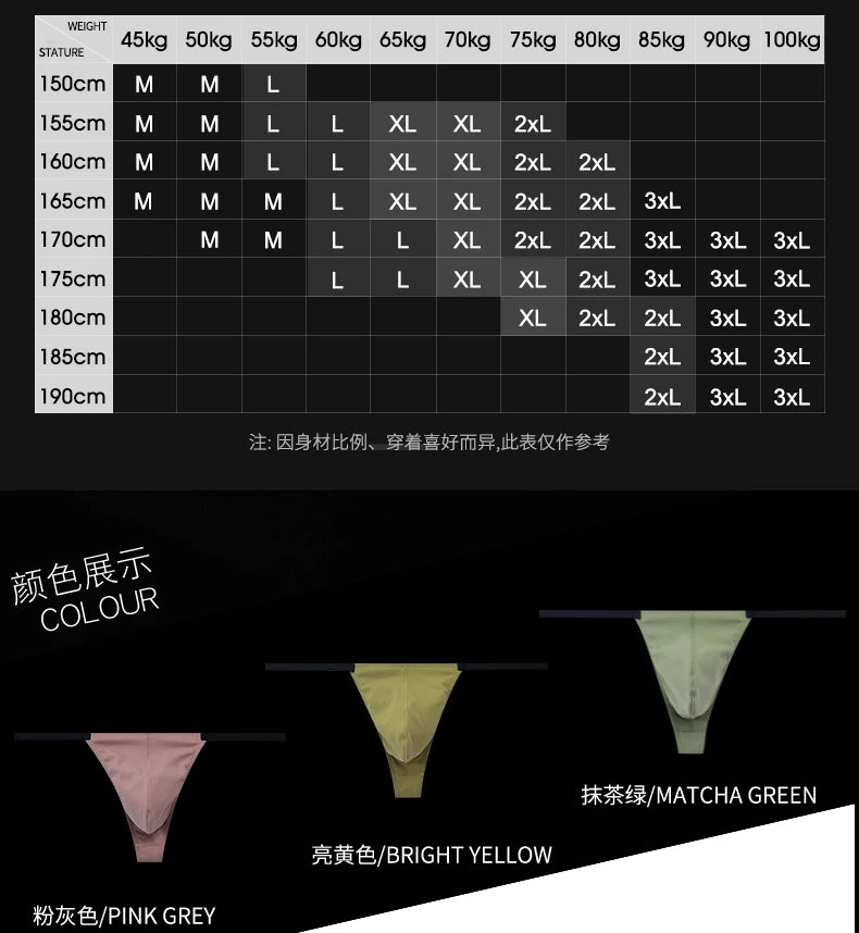 Multi size Comfortable  high stretch sports Thong men's T-pants Mens Sexy T Back  Men Brief Underwear Ribbed Pants Sexy T-Shaped