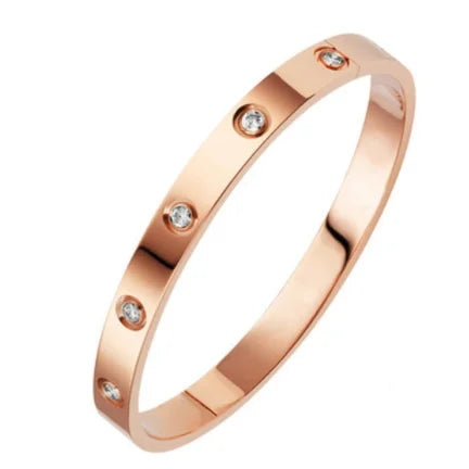 Stainless Steel Bangles - Rhinestone Designer Fashion Jewelry Women