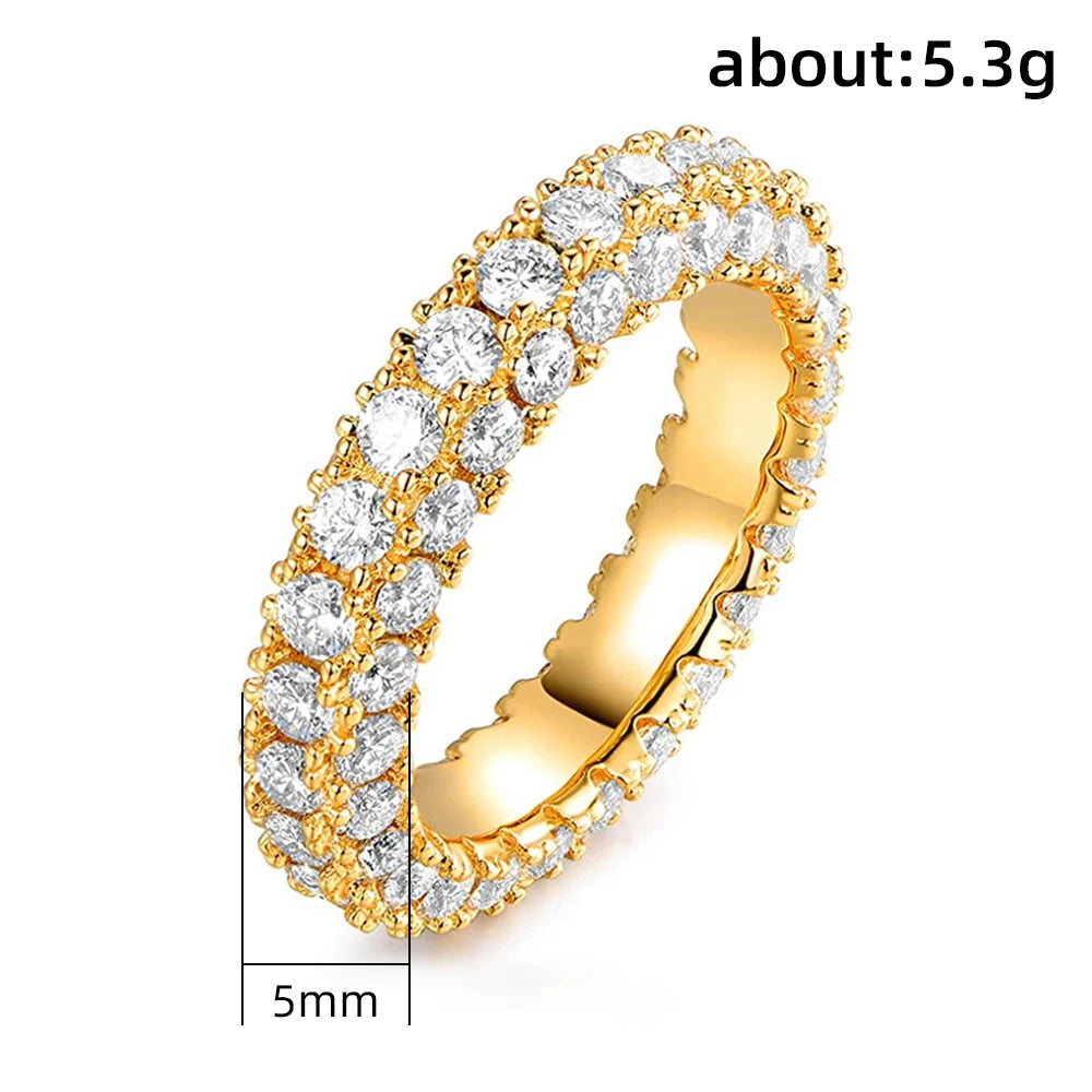 Huitan Luxury Promise Wedding Ring - Micro Paved Cubic Zirconia Women
