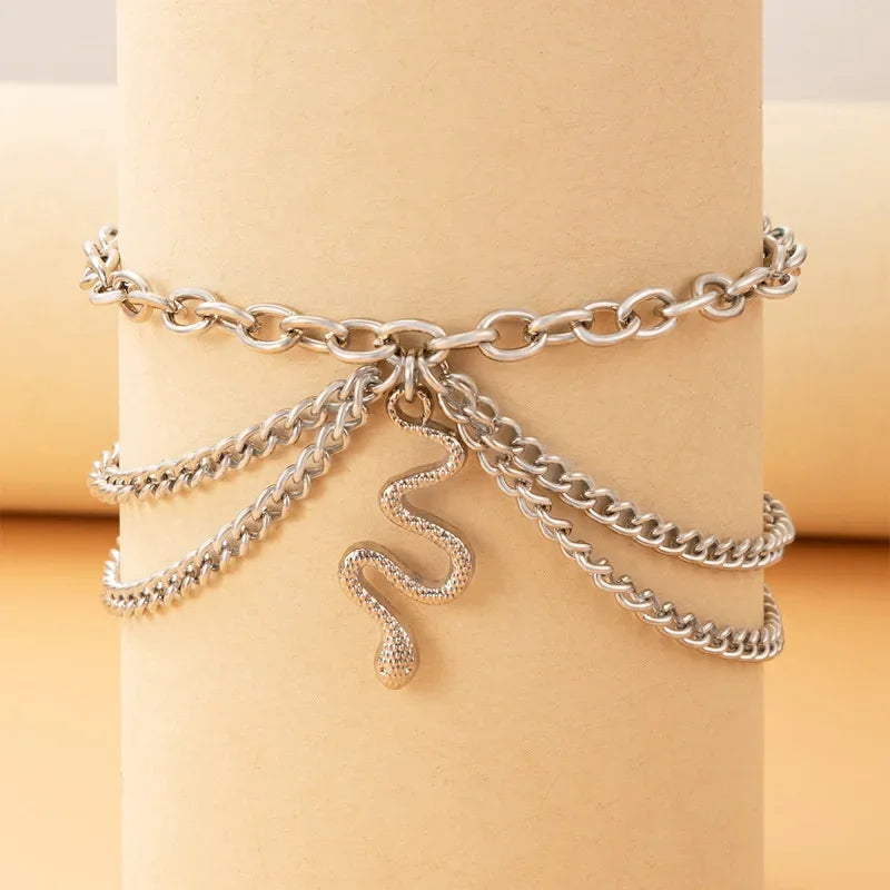 Classic Snake Multi-layer Anklet For Women Starfish Heart Shell Sexy Chain On Foot Leg Female Ankle Bracelet Beach Jewelry