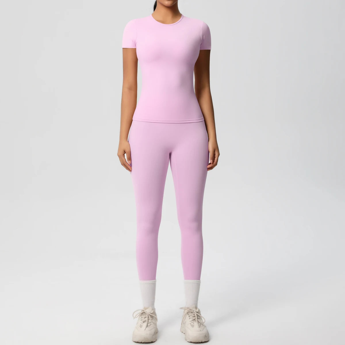 Women 2pcs Patchwork Sport Yoga Suit Gym Sports Crop Tops Sexy Bodycon Crop Tube Top Workout Leggins Booty Bum Leggins