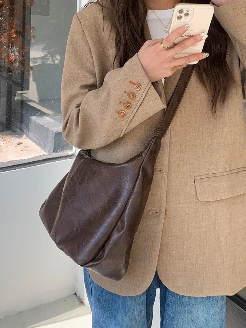 Cowhide Women Handbag Luxury Shoulder Bag Ladies Leather Tote Fashion Female Messenger High Quality Designer Purse Elegant