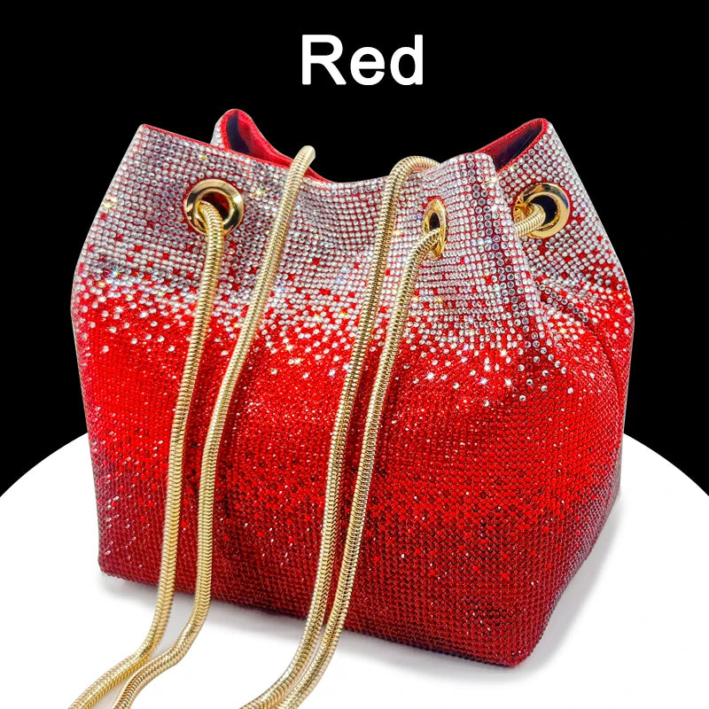 2025 Latest Italian Design Luxury Shiny Wedding Party Ladies Handbag high quality Diamond Tote Evening Bag