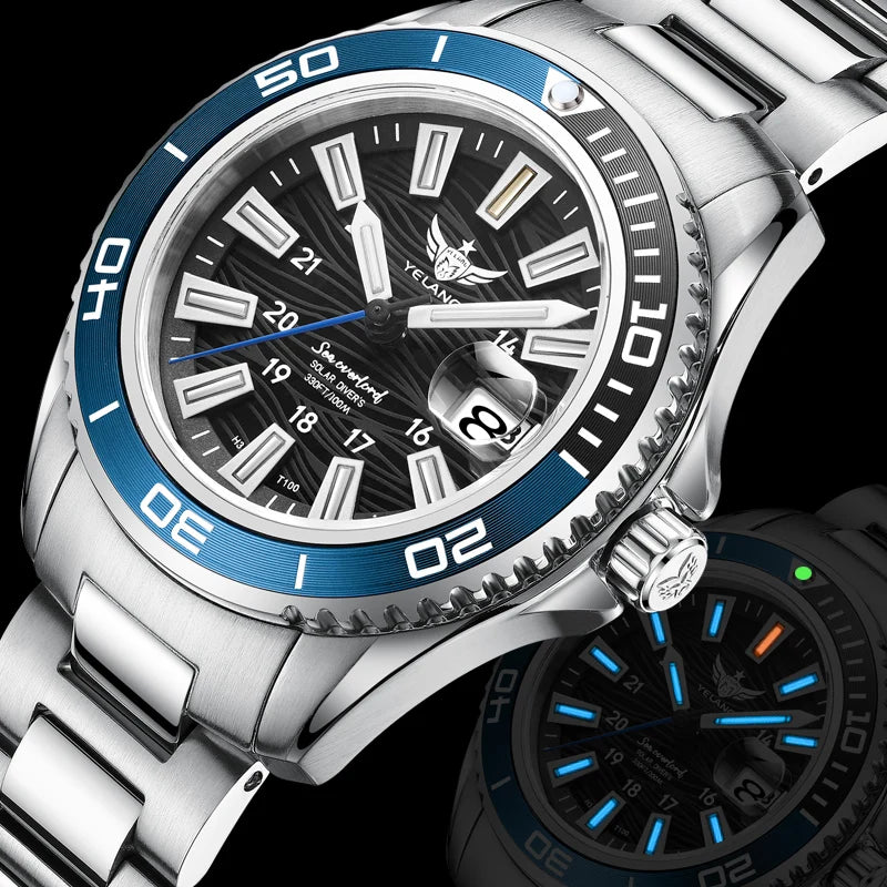 Yelang V1214 Solar Watch - Japan Eco-Drive Sapphire 100M Waterproof