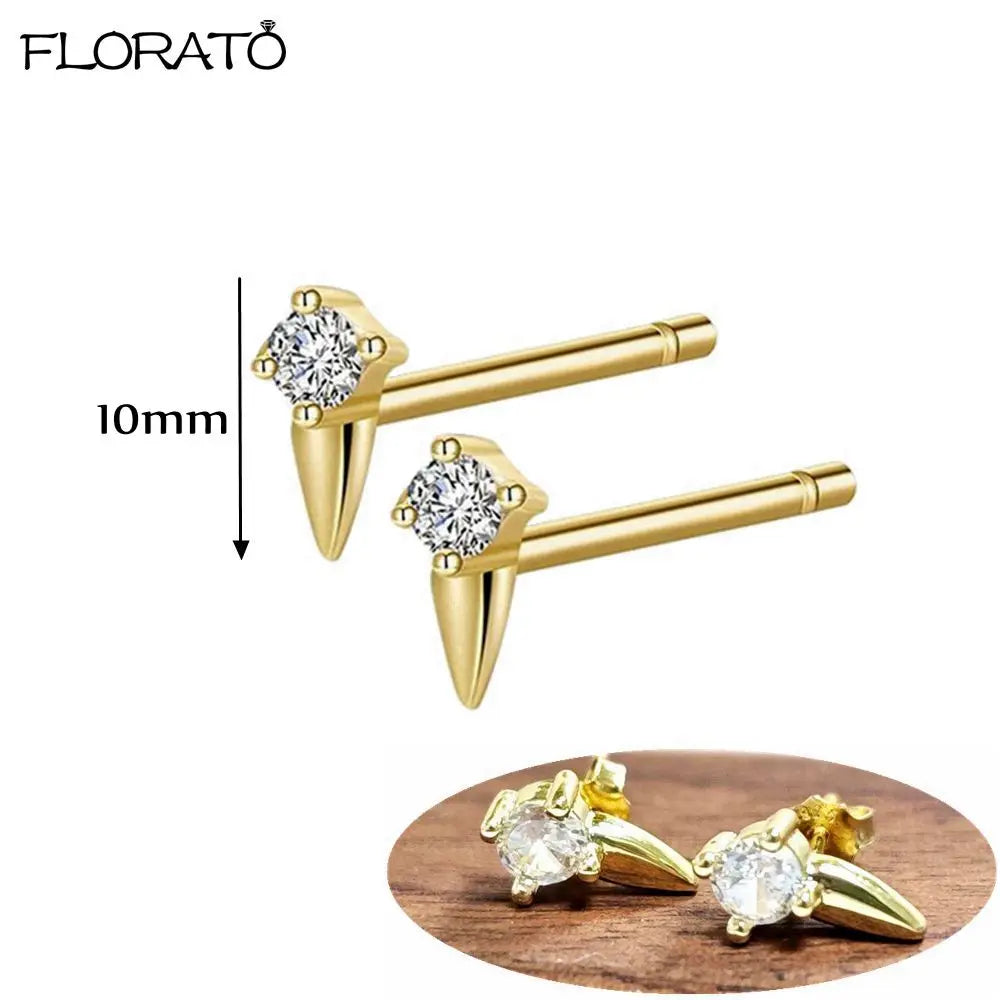925 Sterling Silver Needle Punk Spike Rivet Hoop Earrings For Women Huggie Earrings Ear Cuff Piercing Earring Gothic Jewelry