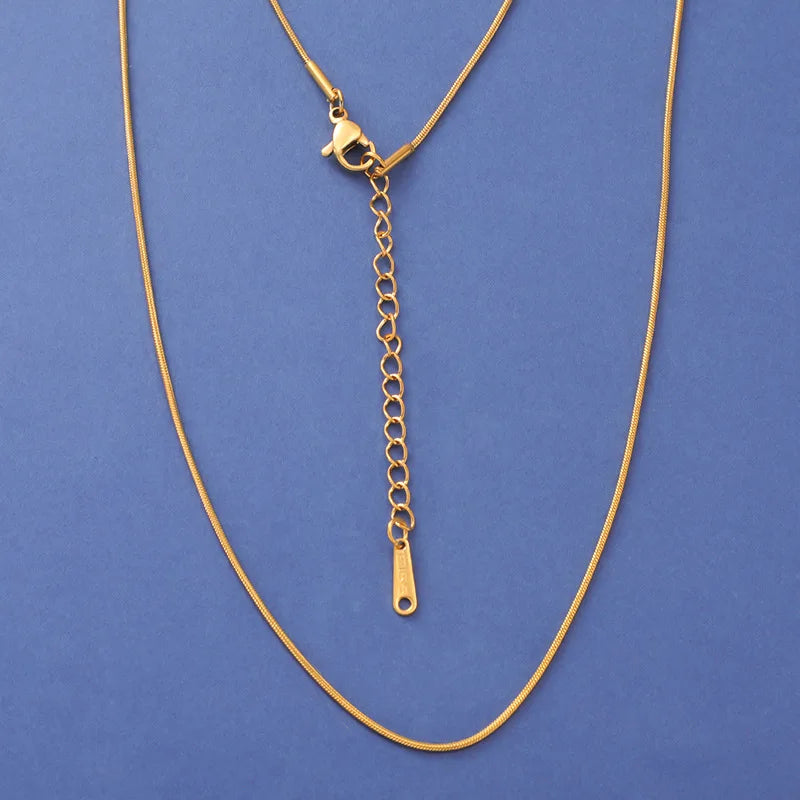 Simple Collarbone Necklace for Women Man Stainless Steel Gold Color Snake Chain Choker Minimalist Jewelry Wedding Party Gift