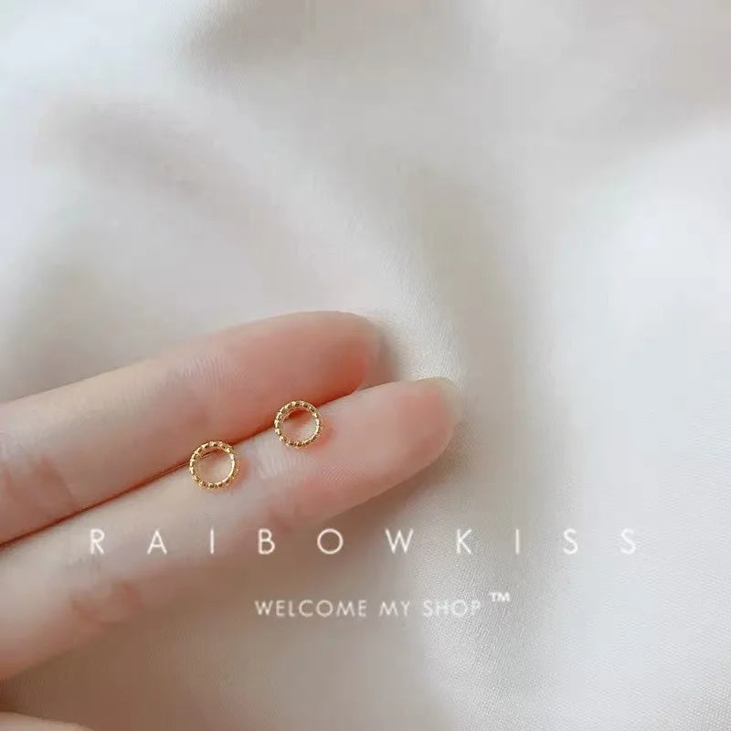 silver-plate Gold Color Mini Small Butterfly Heart Stud Earring For Women Cartilage Helix Tragus Ear Piercing Jewelry Gift