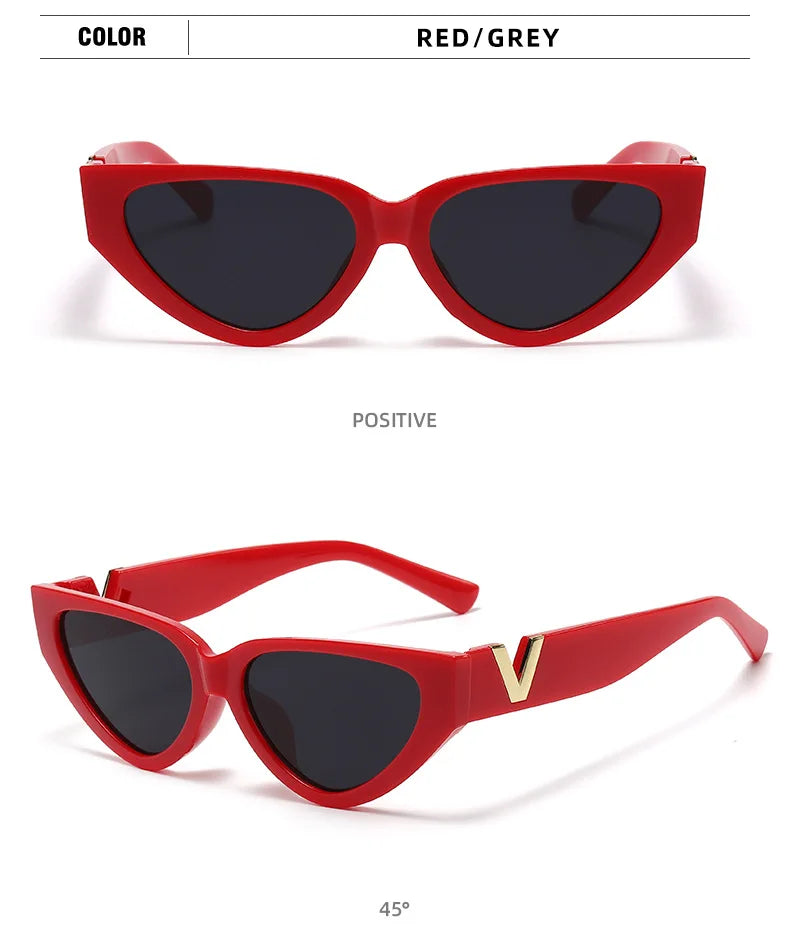 Luxury Glamour Cat Eye Designer Sunglasses - Fashion V Runway UV400