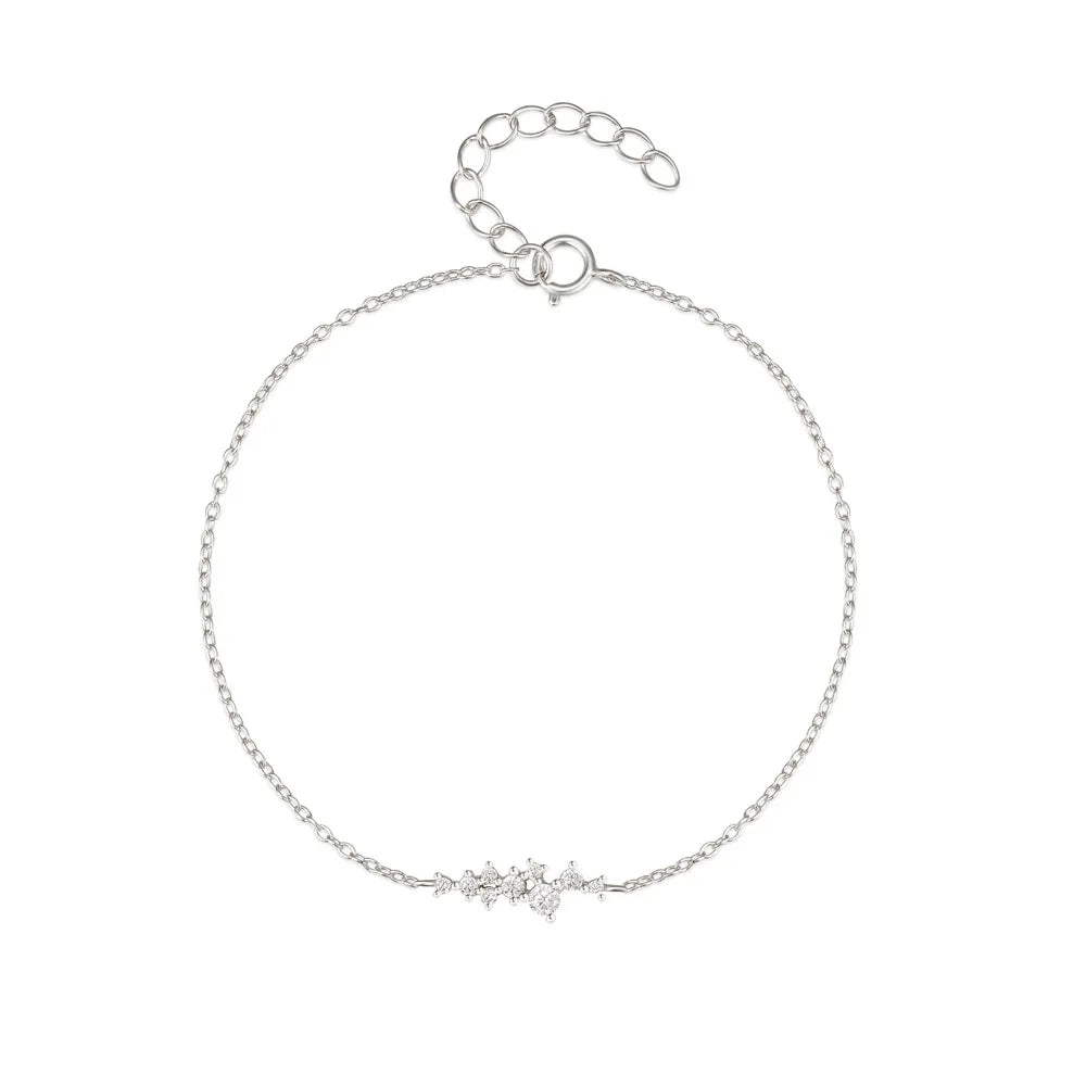 CANNER European American Style Eight-Pointed Star Zircon Bracelet S925 Sterling Silver Personality Simple Versatile Bracelet