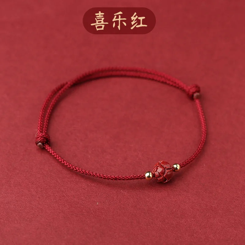 Lucky Red Thread Bracelet Men Women Tibetan Buddhist Lotus Infinity Cinnabar Beads Handmade Braided Rope Bracelets Party Jewelry