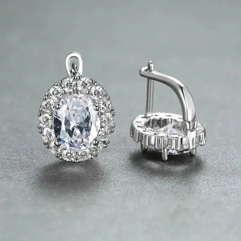 CAOSHI Multiple Colors Cubic Zirconia Hoop Earrings for Women Fashionable Gold Color/Silver Color Wedding Jewelry Accessories