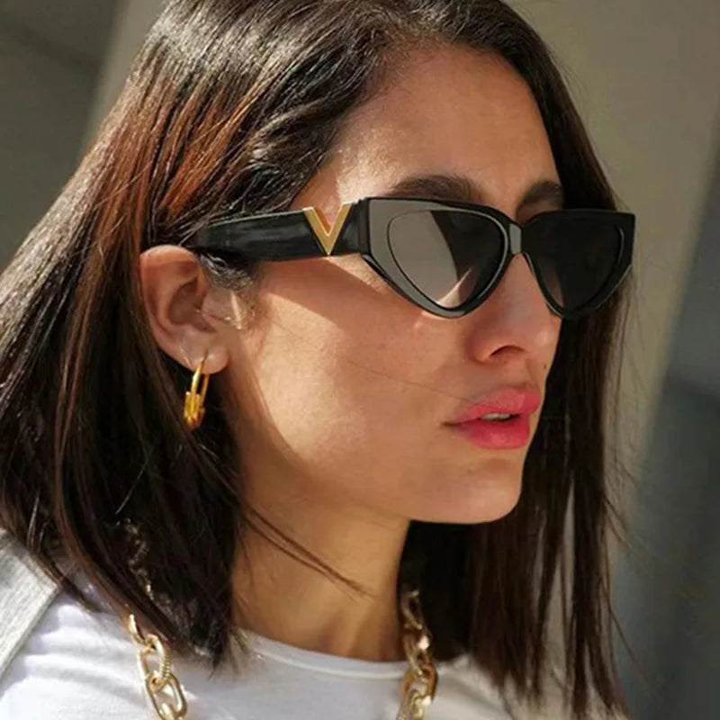 Luxury Glamour Cat Eye Designer Sunglasses - Fashion V Runway UV400