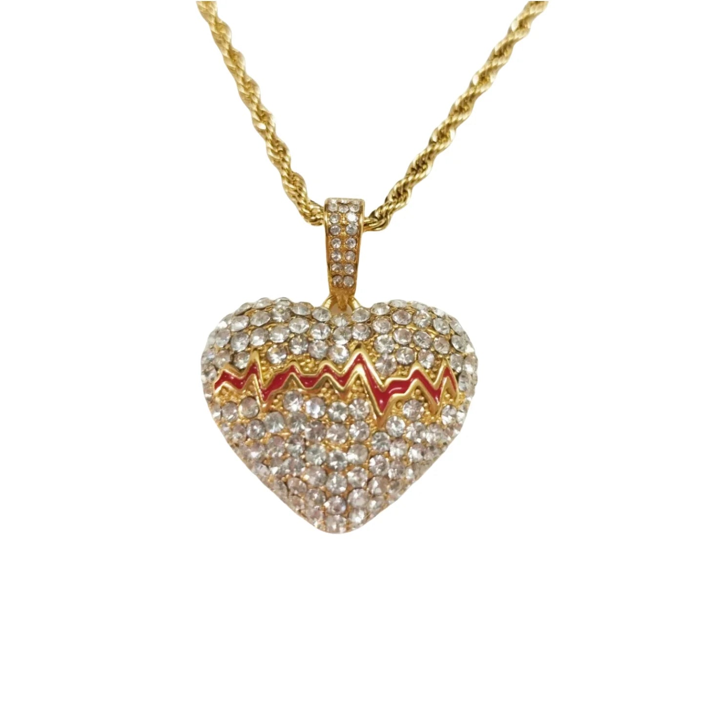 Luxury Dainty Full Zircon Heart Pendant Necklace Silver Color Stainless Steel Rope Chain For Women Wedding Charm Fashion Jewelry