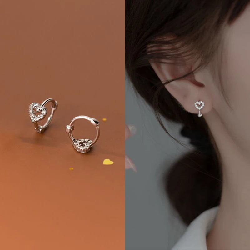 Dainty Tiny Layered Gold Plated Copper Metal Paved CZ Huggie Hoop Earrings for Women Girls Luxury Elegant Catilage Hoops Jewelry