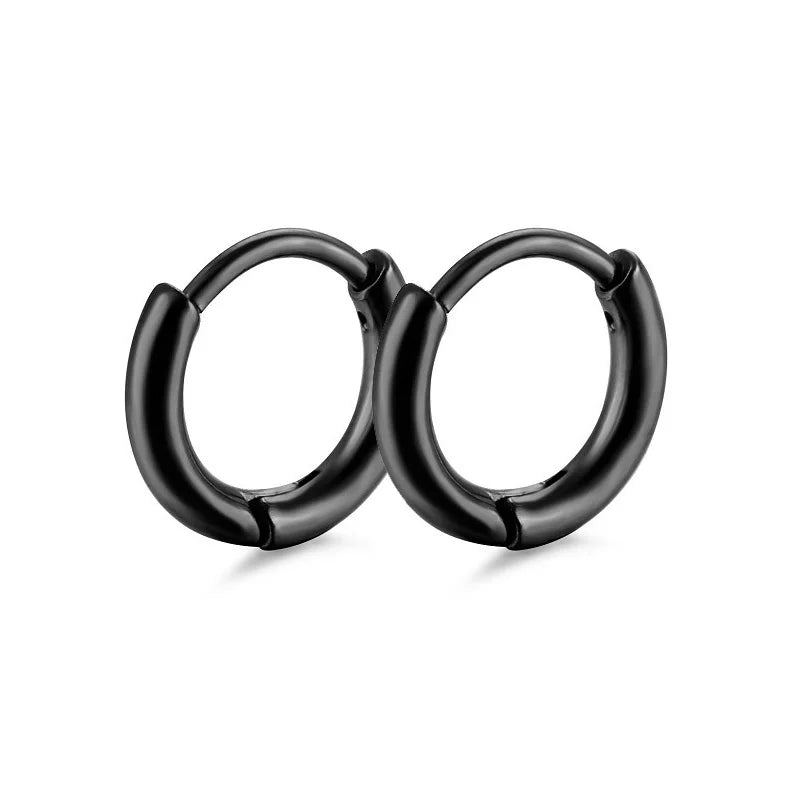 1 Pair High Polished Stainless Steel Hoop Earrings For Women/Men Geometric Allotype Ear Buckles Hip Hop Party Creative Jewelry