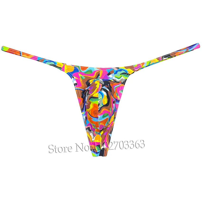 Men's Swim Thongs Micro G-string Enhance Big Pouch Underwear Male T-back Bikini Low Rise Strap Briefs Beach Quick-dry Underpants
