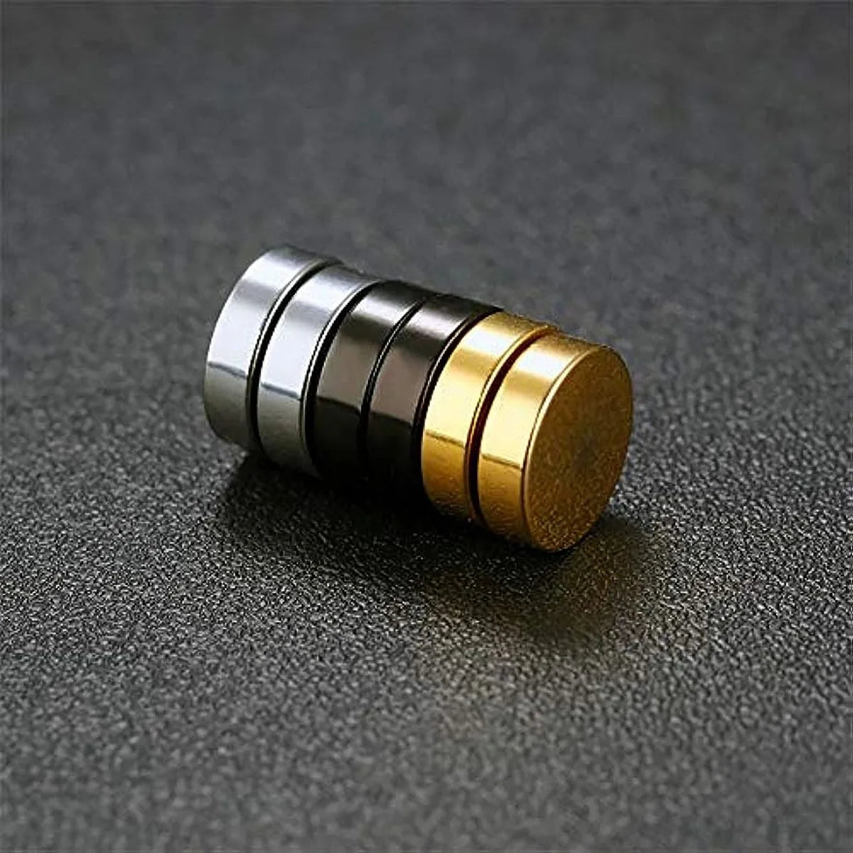 4 Pairs Simple Stainless Steel Magnetic Stud Earrings For Men, Cross Pendant Ear Clips, Cool Non Pierced Earrings