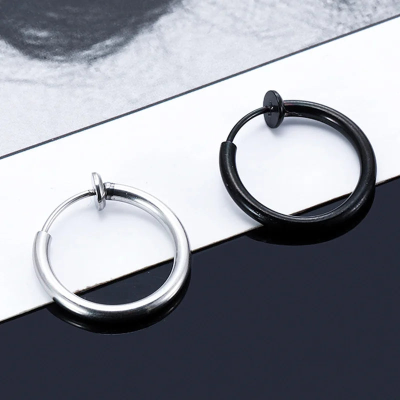 1 Pairs Fashion Magnetic Stud Earrings Men and Women Black CZ Magnet Non-piercing Clip Earring Set Punk Earrings Jewelry Gift