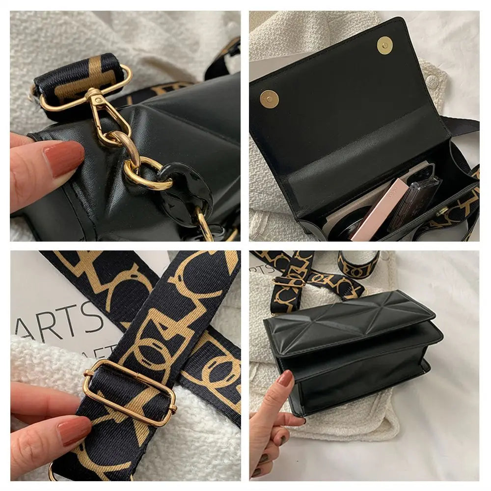 Fashion Women Shoulder Bag Handbags PU Leather Flap Bag Female Large Capacity Metal Chain Casual Crossobdy Clutch