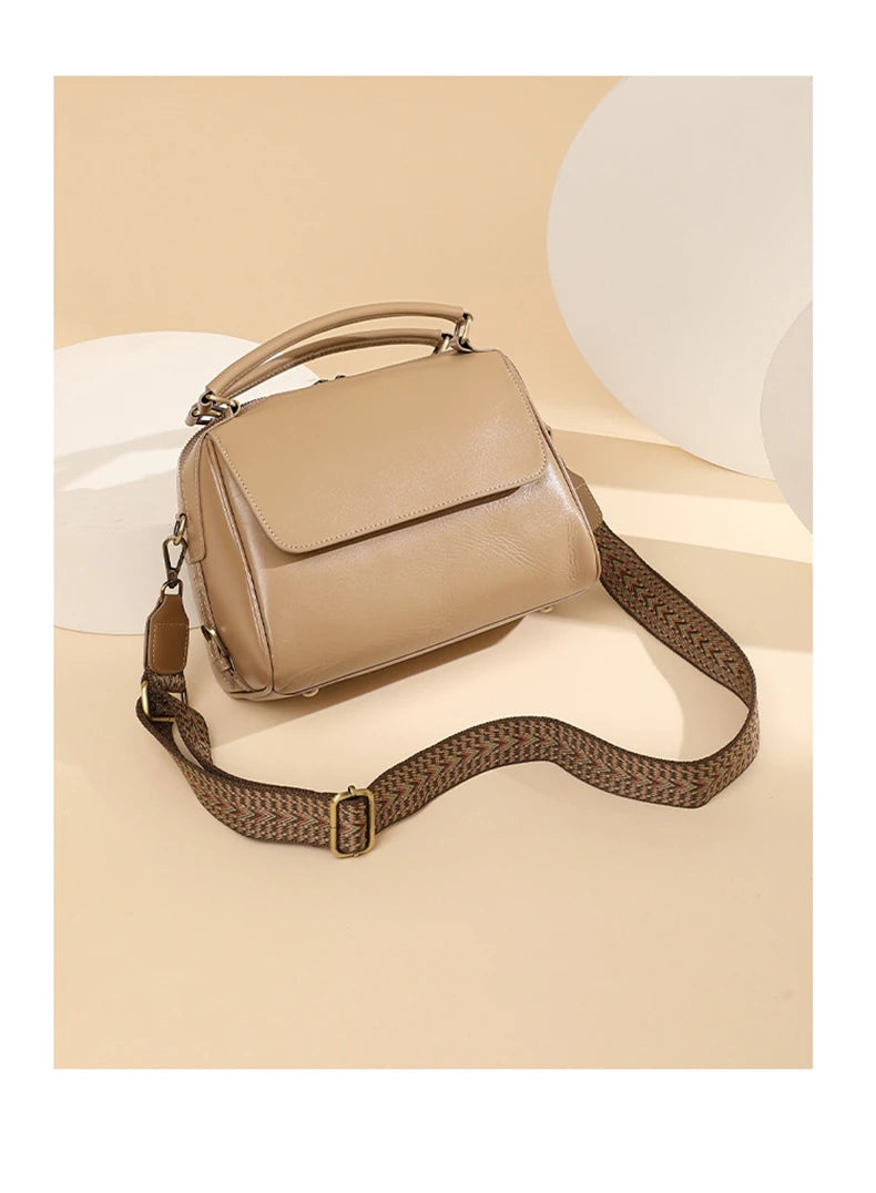 Toptrends 100% Genuine Leather Boston Shoulder Crossbody Bags For Women 2025 Luxury Designer Pillow Tote Satchel Ladies Handbags