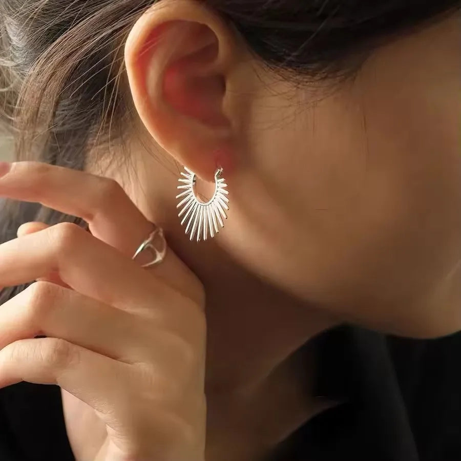 VENTFILLE 925 Sterling Silver CZ Star Moon Asymmetric Hoop Earrings for Women Girls Gold Silver Color Party Jewelry Gifts