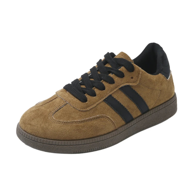 Women's Mixed Color Tennis Sneakers - Lace-Up Vulcanized Flats