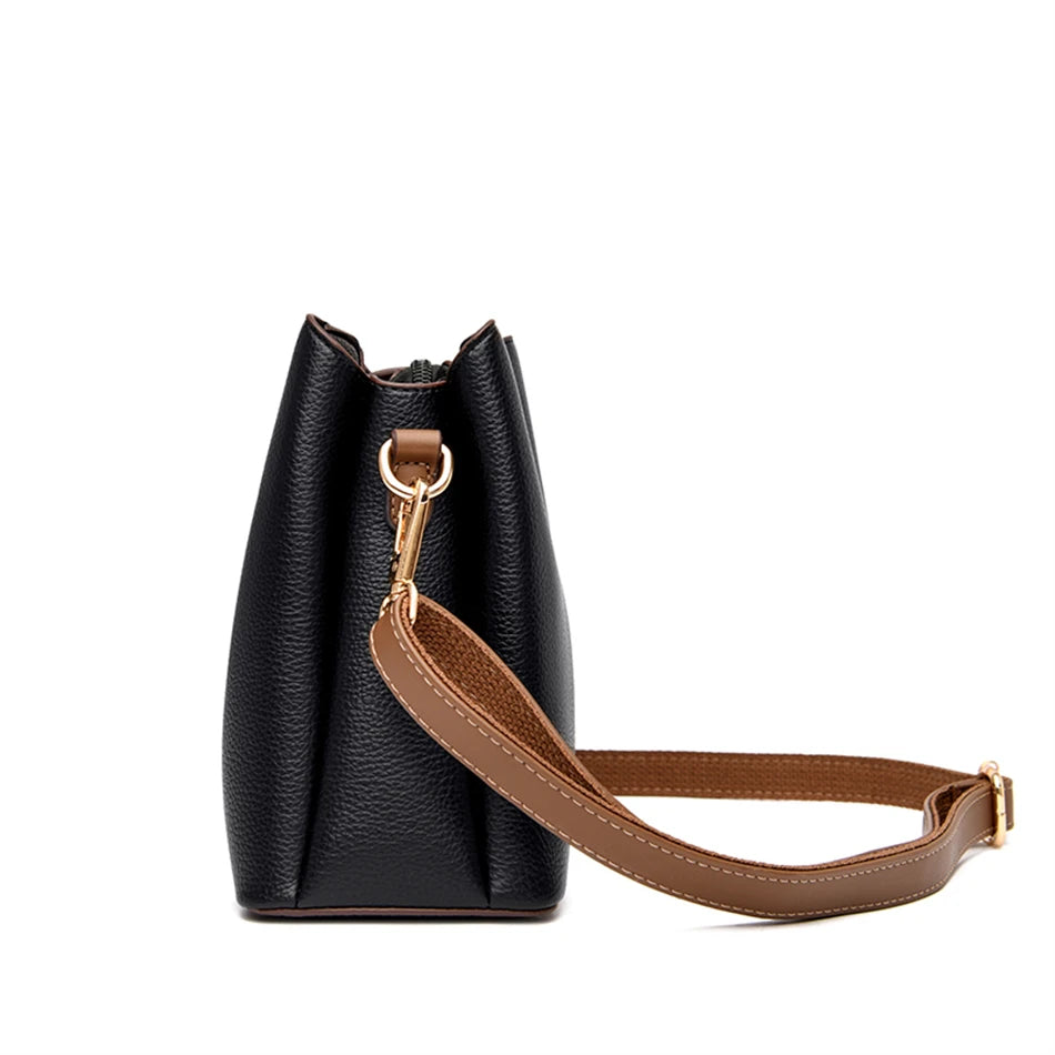 3-Layer Designer Handbag - Large Capacity Crossbody Messenger Bag