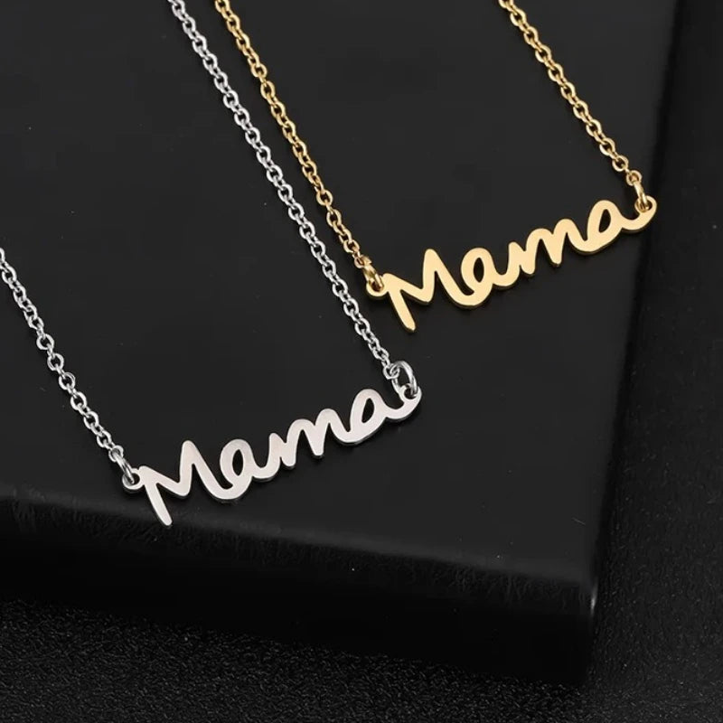 Mama Letter Pendant Necklaces Stainless Steel Necklaces Mother's Day Gift Fashion Necklace For Woman Jewelry Party Mom Gifts