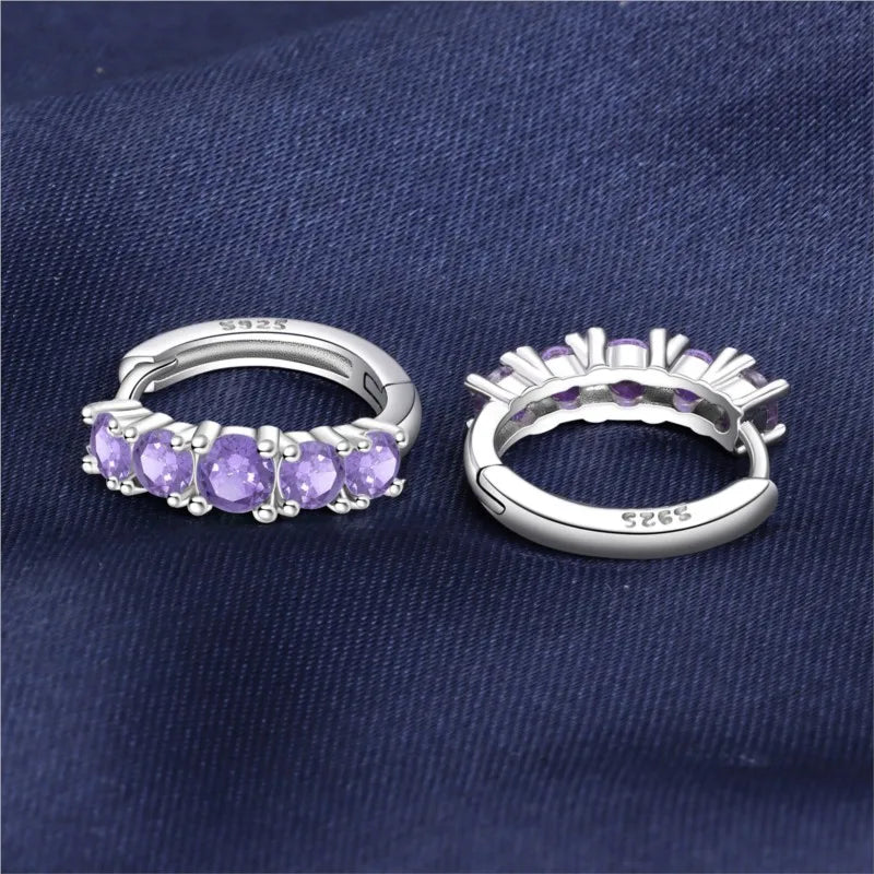 MISEFF Original 925 Sterling Silver Earrings 2025 Hoop Earring Crystal Earings For Women Simple Round Zircon Earing Jewelry