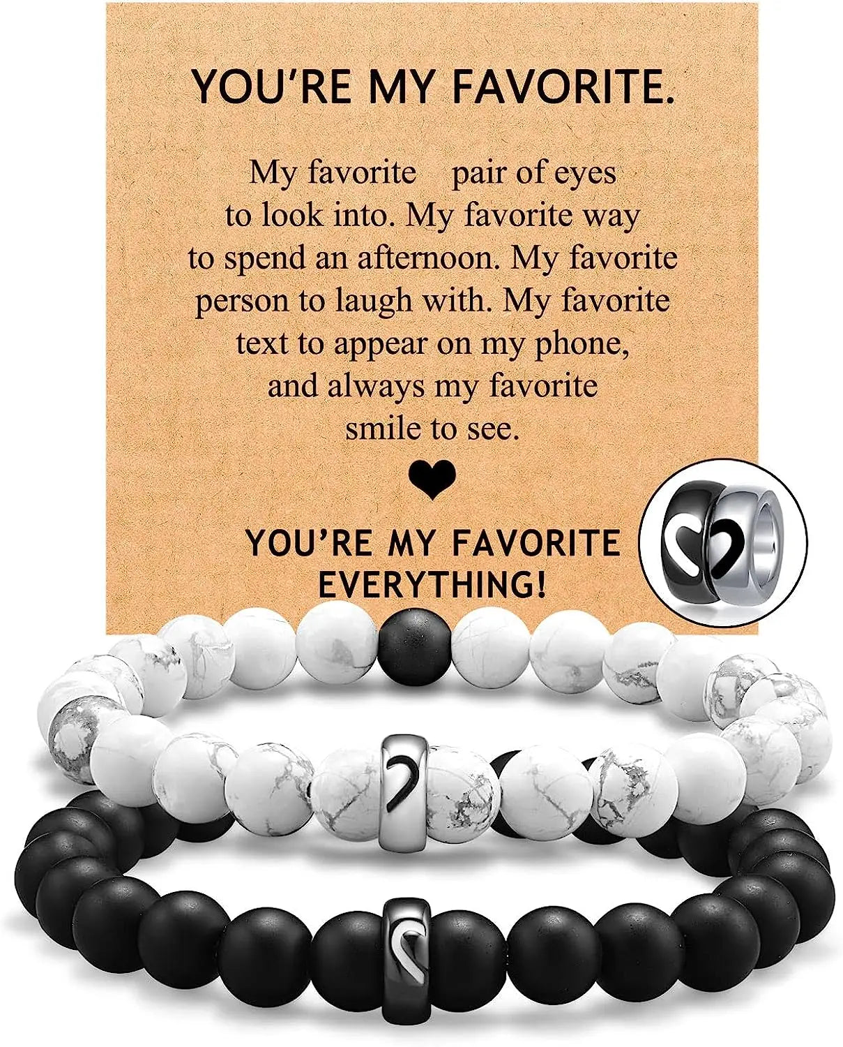 2PCS/Set Couple Ring Bracelets Gifts for My Love,My Man,Boyfriend,Soulmate,Valentine's Day Anniversary Birthday Christmas Gift