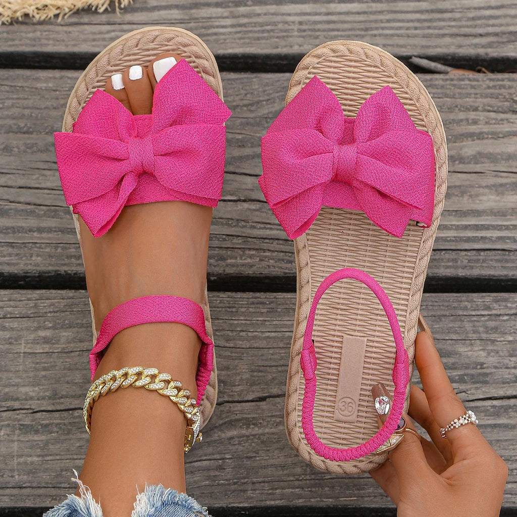 Women's Anti-Slip Trend Sandals 2025 - Summer Beach Bow Tie Flats