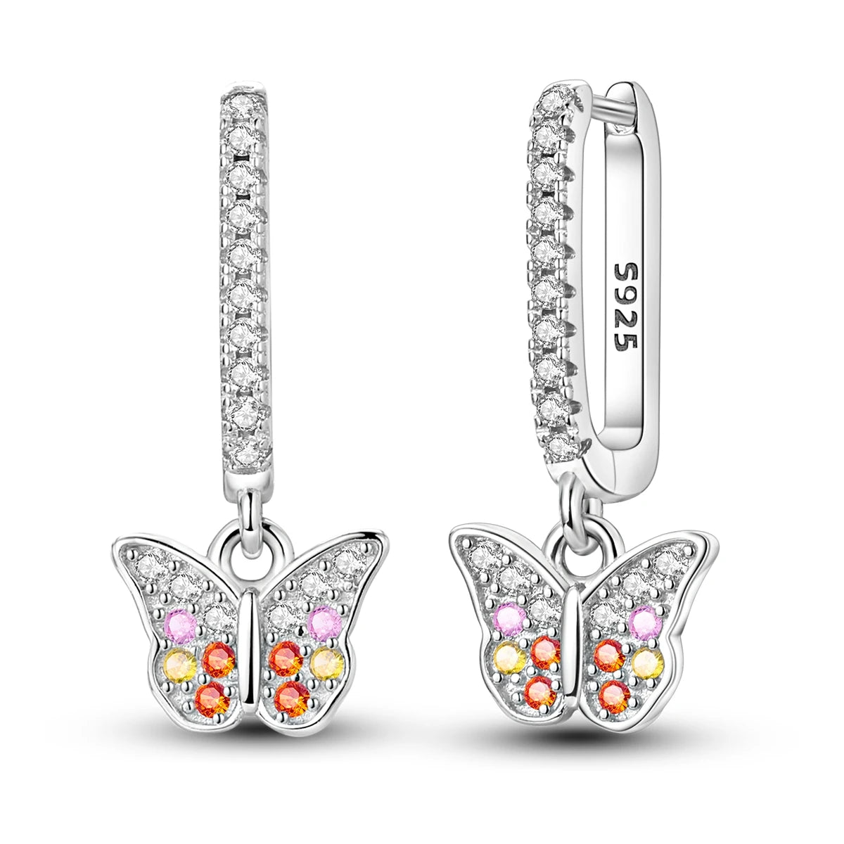 Unicorn Earrings 925 Sterling Silver Original Zircon Elephant Feather Dog Cat Blue Star Small Earrings For Women Jewelry Gift