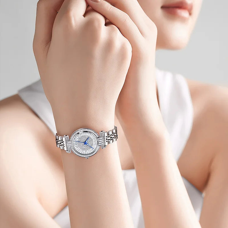 ROMITIME Luxury Diamond Dial Watch - Elegant Waterproof Stainless Steel