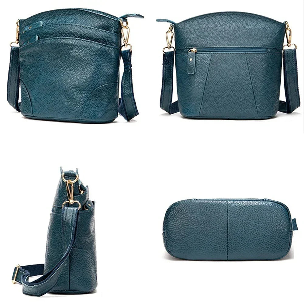 Genuine Leather Women Messenger Bags Cow Leather Crossbody Shoulder Bag Small Female Handbags Capacity Phone Bag for Girls