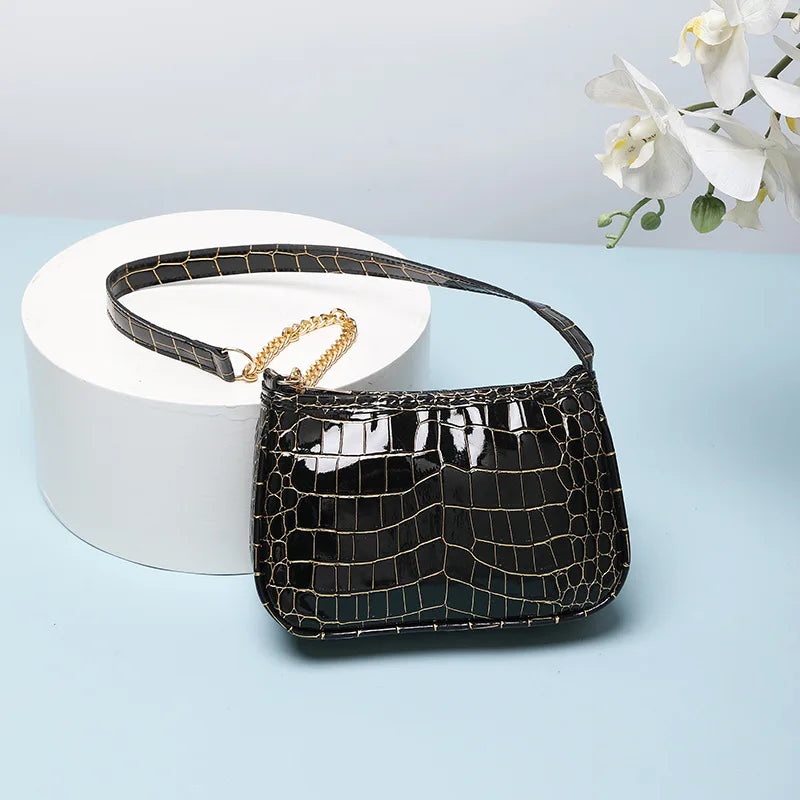 French Simple Solid Color PU Leather Shoulder Bag Fashion Versatile Handbag Underarm Bag For Women Hand Shoulder Bag
