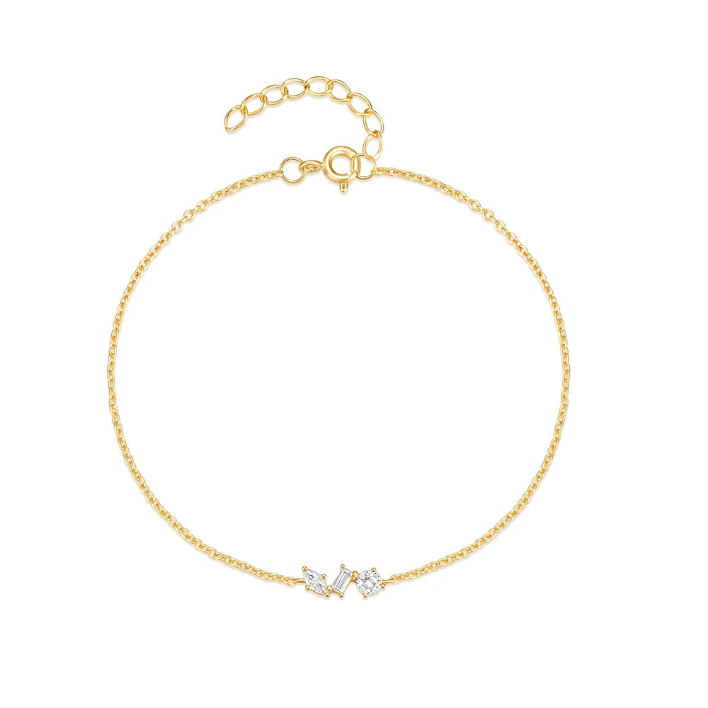CANNER European American Style Eight-Pointed Star Zircon Bracelet S925 Sterling Silver Personality Simple Versatile Bracelet