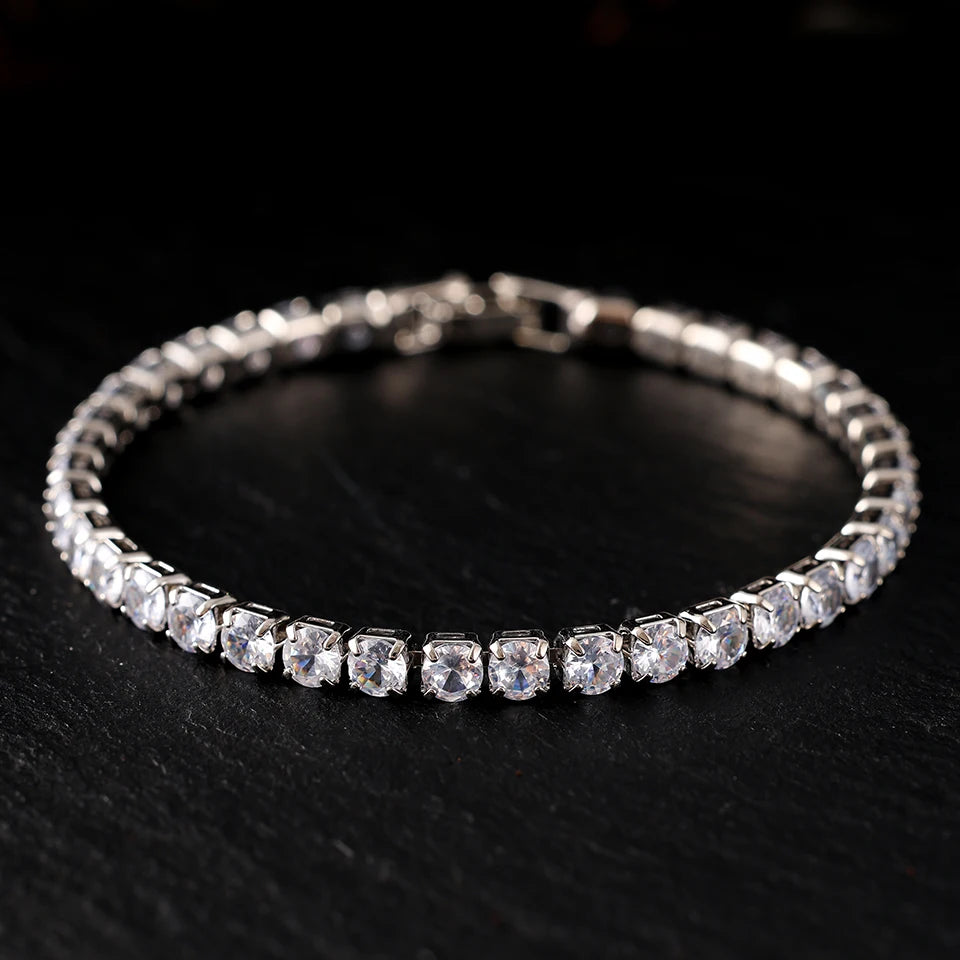 Roman Heart Design Crystal Zircon Wedding Bracelet Water Drill Encrusted Simple Minority Sense Ins Style Jewelry Accessory