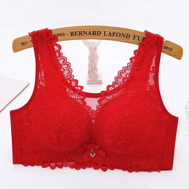 Sexy Push Up Bra - See Through Backless Floral Lace Bralette