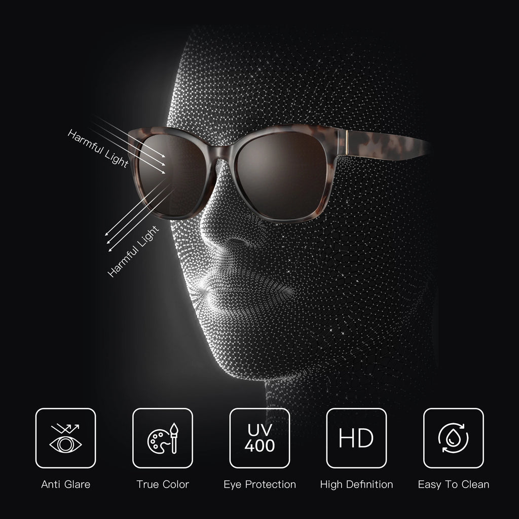 ZENOTTIC Polarized Cat Eye Sunglasses - Oversized UV400 Designer Women