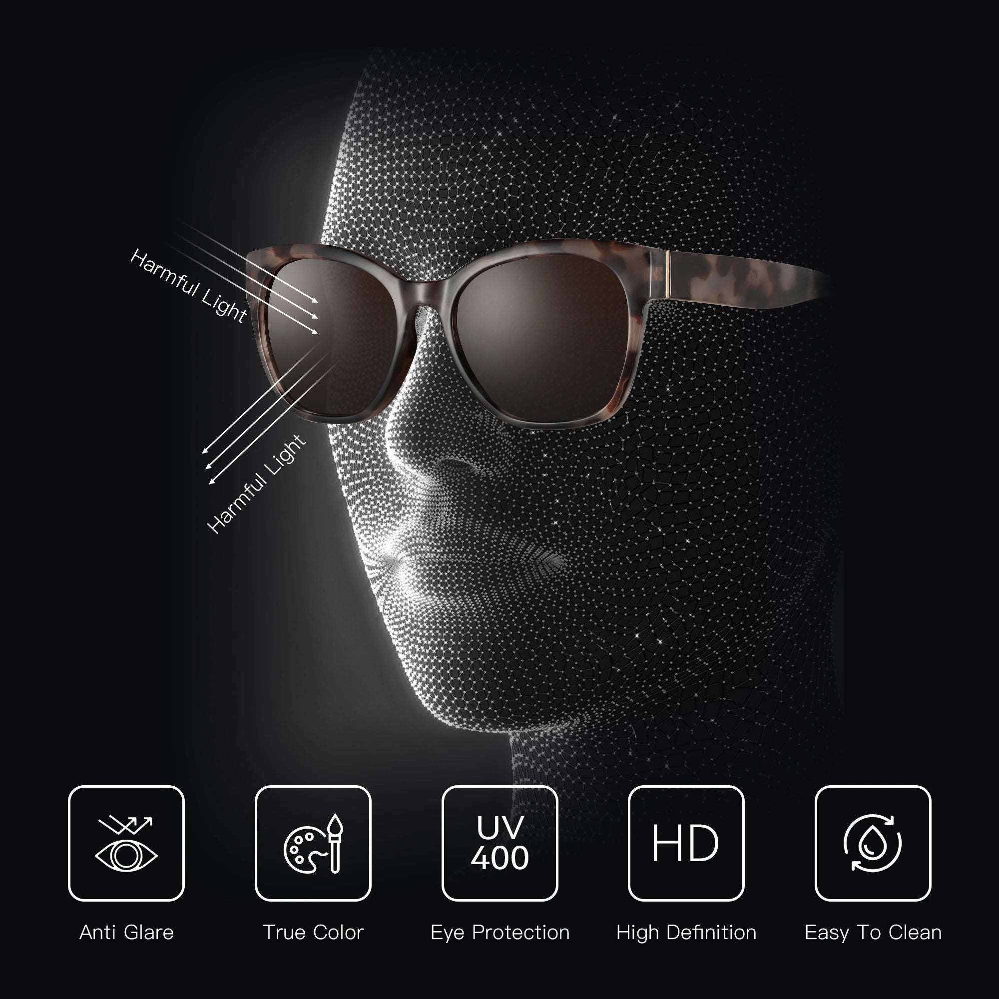 ZENOTTIC Polarized Cat Eye Sunglasses - Oversized UV400 Designer Women