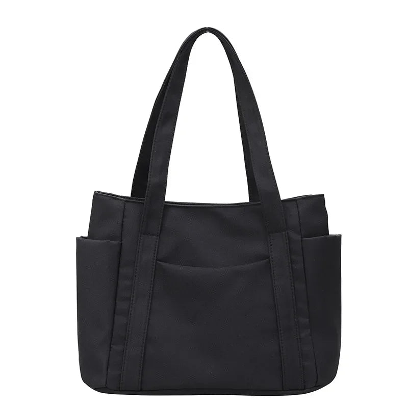 High Quality Commuting Tote Bag Simple Nylon Women's Shoulder Bag Large Capacity Student Class Handbag