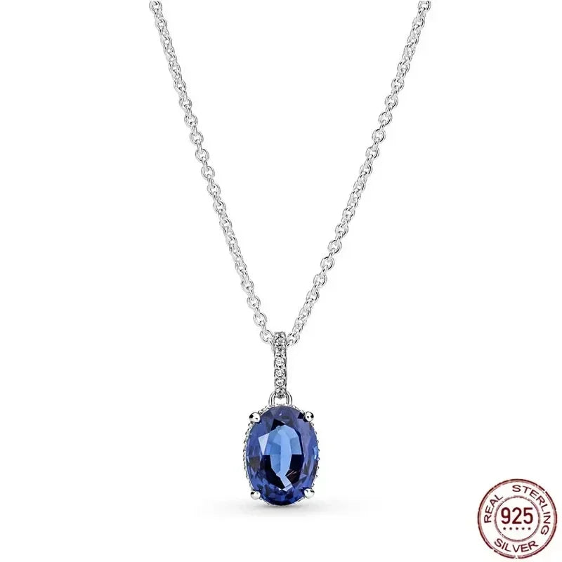 Christmas Birthday Surprise Gifts 925 Sterling Silver Exquisite Shiny Round Heart-shaped Necklace Classic Charm Women's Jewelry