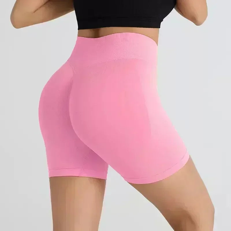 AYBL Yoga Shorts CrossFit Training Yoga Cycling Gym Workout Hot Girl's Low Ribbed Band Scrunch Butt Seamless Breathable Shorts