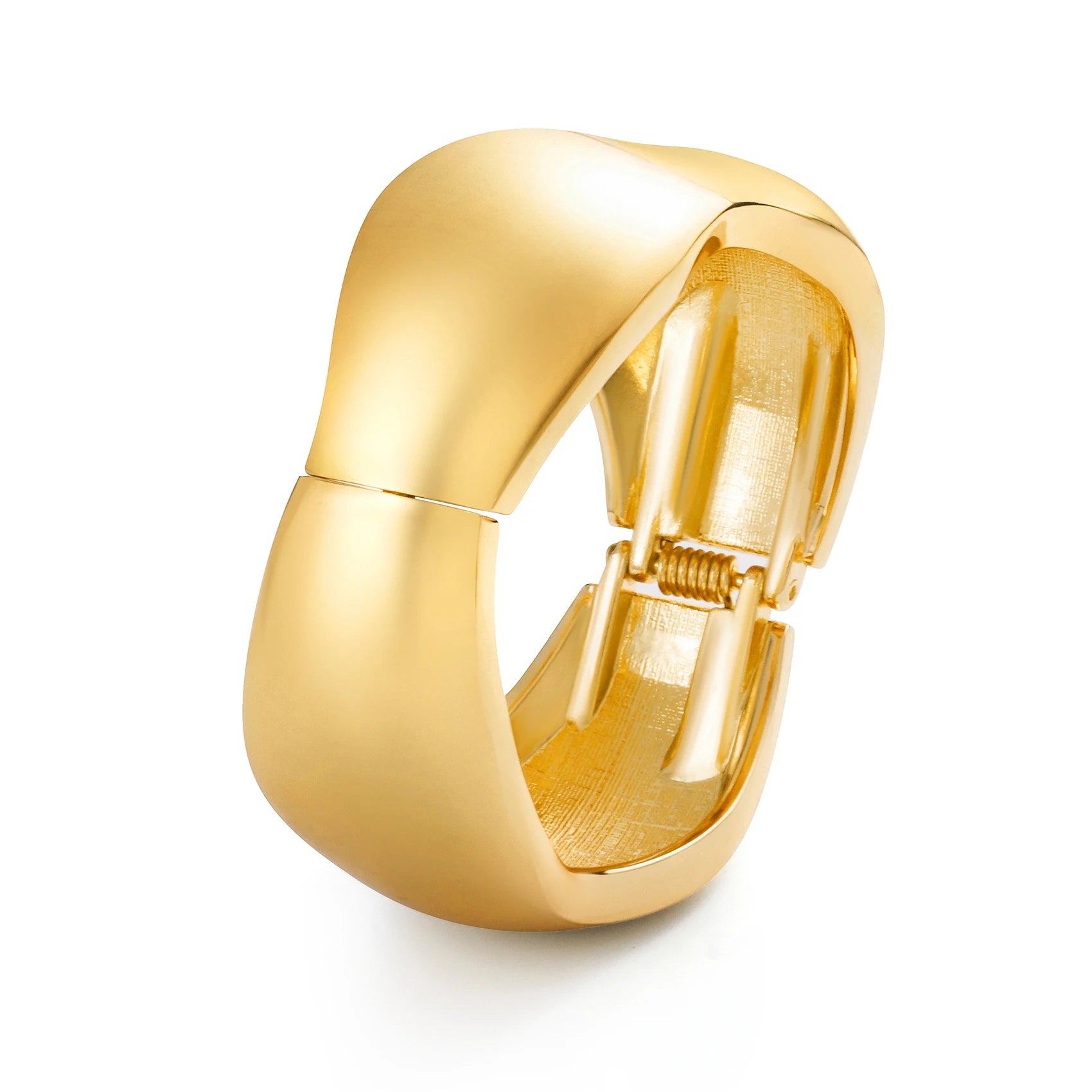 FTCY Chunky Gold Bangles Bracelets for Women Gold Color Charm Waterdrop Spiral Oval Bangle Bracelets Trendy Elegant Jewelry Gift