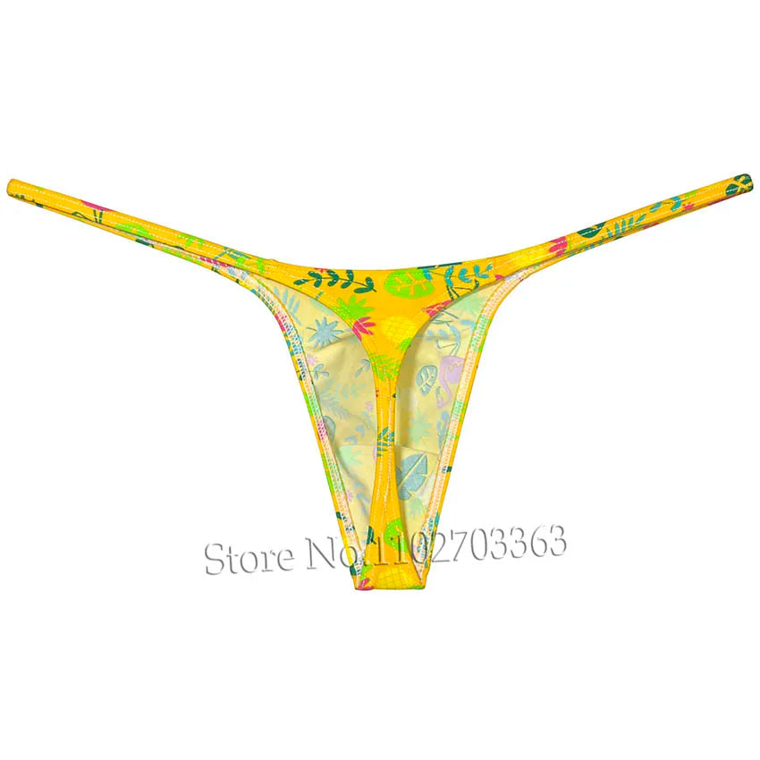 Men's Swim Thongs Micro G-string Enhance Big Pouch Underwear Male T-back Bikini Low Rise Strap Briefs Beach Quick-dry Underpants