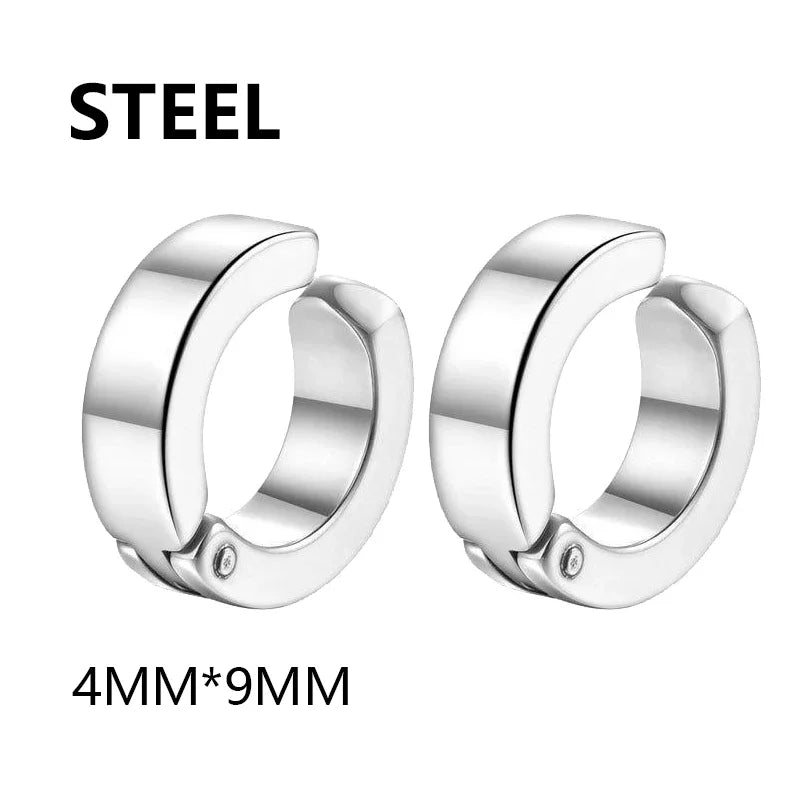 1 Pairs Fashion Magnetic Stud Earrings Men and Women Black CZ Magnet Non-piercing Clip Earring Set Punk Earrings Jewelry Gift