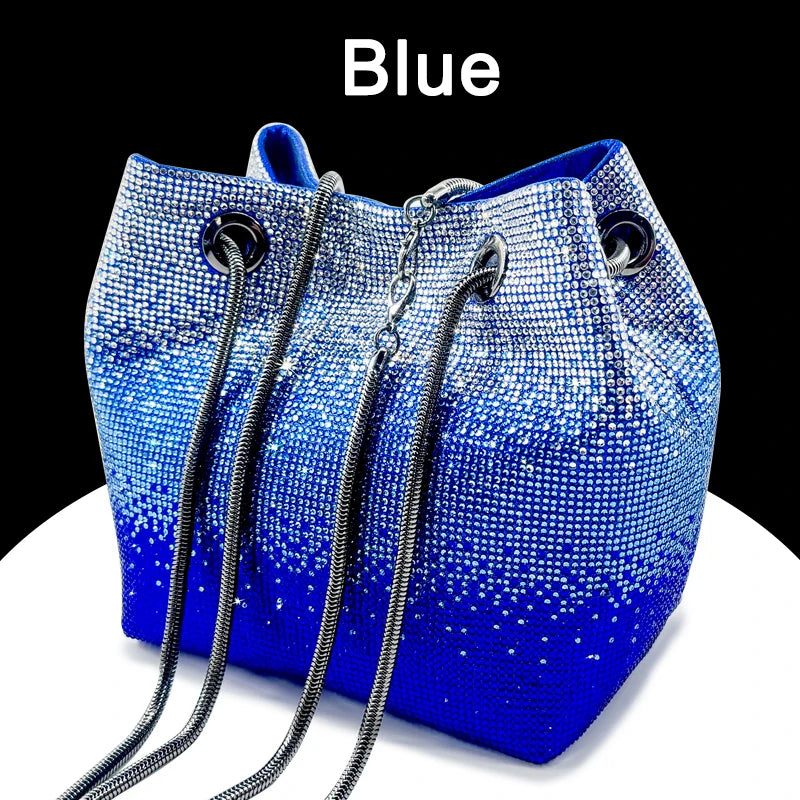 2025 Latest Italian Design Luxury Shiny Wedding Party Ladies Handbag high quality Diamond Tote Evening Bag