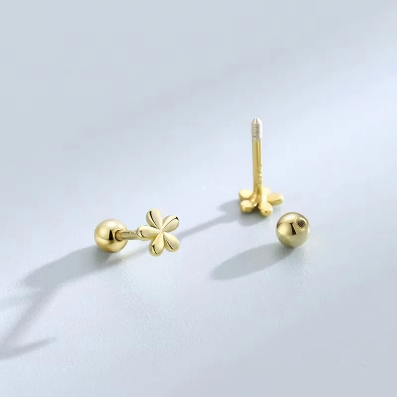 New Fashion Heart Stud Earrings for Women Hypoallergenic Screw Cartilage Helix Earring Girls Piercing Accessories Jewelry Gifts